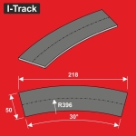 Hacker-Model HCT9738B - Gleisbettungselemente, 1-gleisig, Radius: 396 mm, 30° (12 Stück)